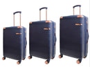 ADRIENNE VITTADINI - The VIP Collection 3pc Hardside Luggage Set - NAVY Like New