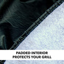 NFL RICO VINYL PADDED DELUXE GRILL COVER LAS VEGAS RAIDERS 68 x 21 x 35" - BLACK - Like New