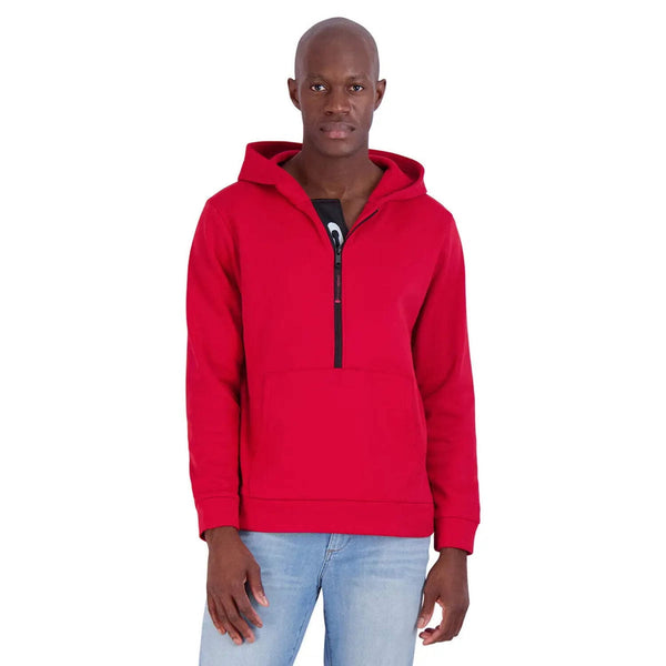 CANADA WEATHER GEAR MEN'S 1/2 ZIP HOODIE, RED/BLACK - X-LARGE - Brand New