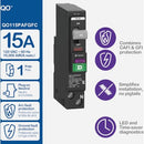 SCHNEIDER SQUARE D QO 15 AMPS ARC FAULT/GROUND FAULT CIRCUIT BREAKER - BLACK - Brand New