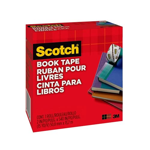 SCOTCH BOOK TAPE, 2"X540", REPAIRING, REINFORCING PROTECTING - CLEAR - Like New