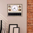 NC Rustic Picture Clock and Chalkboard Memos Wooden Wall-Decorate 25×20.5×1.4 - Brand New