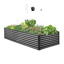 VEVOR Metal Raised Bed Galvanised Garden Planter 2400 x 1200 x 600 mm Dark Grey - Brand New