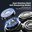 HULUNI ELECTRIC RAZOR FOR MEN 3D MAGNETIC ELECTRIC SHAVER - SLIVER-BLUE - Like New