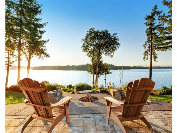QOMOTOP OVERSIZE ADIRONDACK CHAIR WITH CUPHOLDER - BROWN - Like New