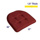 Sweet Home Collection Chair Cushion Memory Foam Pads Tufted Slip Back - Wine - Brand New