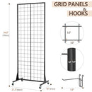 Urban Deco Gridwall Panel Display Stand Craft Show Display Rack 2'x5.5' - Black - Like New