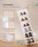 SONGMICS SHOE BOXES, SHOE STORAGE ORGANIZERS RACK FOR CLOSET - WHITE - Like New