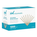 HIGHMARK WOODEN STIR STICKS 7" Light Brown Box Of 1 000 7048643 - NATURAL - Like New