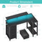 LUFEIYA BLACK L SHAPED DESK 47 INCH WRITING STUDY COMPUTER GAMING DESKS - Like New