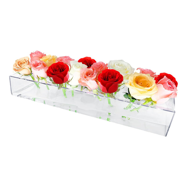 INVARIABLY 1 PACK CLEAR ACRYLIC FLOWER VASE CENTERPIECE DINING - Scratch & Dent