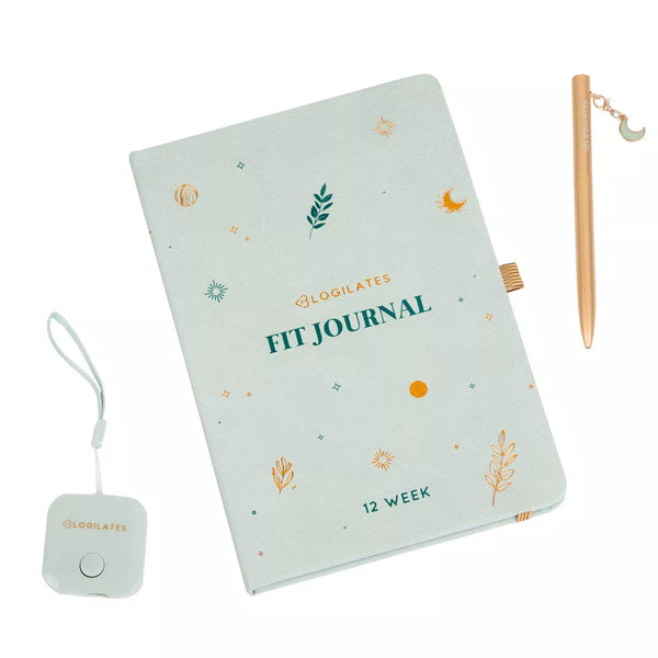 BLOGILATES 12 WEEK FIT JOURNAL: HARD COVER, ELASTIC CLOSURE, PREPRINTED PAGES - Like New