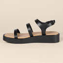 AEWM84666S25 Amazon Essentials Women's Strappy Flatform Sandals Black Size 9.5 - Brand New
