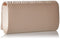 JESSICA MCCLINTOCK CHLOE SATIN PLEATED RHINESTONE CLUTCH PURSE 4"X8"X2 CHAMPAGNE - Brand New