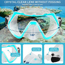 ZEEPORTE MASK FIN SNORKEL SET TRAVEL SIZE SNORKELING GEAR ADULT BLUE MEN ML/XL - Like New