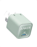 ANKER USB C GaN Charger 30W 511 PIQ 3.0 Cable Not Included - Natural Green Like New