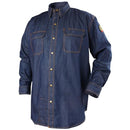 Black Stallion FS8-DNM 8 oz. FR Cotton/Denim Long Sleeve Work Shirt, X - Brand New