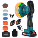 PROTMEX CORDLESS CAR BUFFER POLISHER W/ 2X2000MAH 21V BATTERIES, 21V - BLUE - Like New