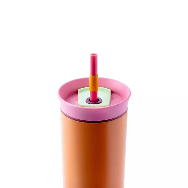 OWALA 24OZ STAINLESS STEEL STRAW TUMBLER - TANGY TANGO - Like New