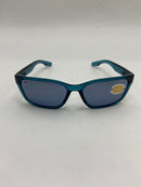 COSTA DEL MAR WOMENS PALMAS RECTANGULAR SUNGLASSES TEAL/GREY SILVER MIRRORED - Like New