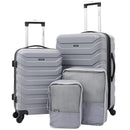 WRANGLER 4 PIECE MIAMI LUGGAGE, PACKING CUBES SET - SHARKSKIN - Like New