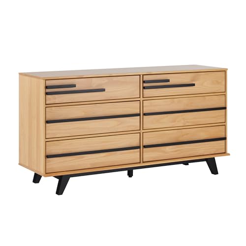 WALKER EDISON MALHIA CONTEMPORARY MINIMALIST SOLID WOOD DRESSER - NATURAL PINE - Like New