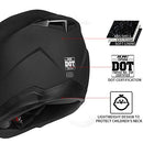 ILM Youth Kids Full Face Motorcycle Helmet DOT Approved DP808 (Matte Black) - Like New