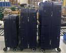 HABRUR CHECKED LUGGAGE CARRY ON LUGGAGE 3 PIECE LUGGAGE SET 20+24+28INCH - BLUE - Like New