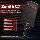 A11N SPORTS ZENITH PICKLEBALL PADDLE 16MM T-700 CARBON FIBER ELONGATED C7 RED - Like New