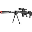 UK ARMS P2668 TACTICAL SPRING POWERED AIRSOFT SNIPER RIFLE SCOPE & BIPOD - BLACK - Brand New