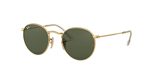RAY BAN RAY-BAN RB3447N ROUND FLAT LENS SUNGLASSES GOLD/G-15 GREEN 53MM - Like New