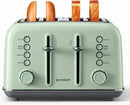 BUYDEEM DT640 4-Slice Toaster, 7-Shade Settings DT-6B83G - Cozy Greenish Like New