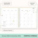 BLUE SKY DAY DESIGNER 2026 DAILY MONTHLY PLANNER - RUGBY STRIPE NAVY - Like New