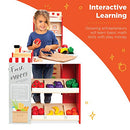 Best Choice Products Pretend Play Grocery Wooden Supermarket Toy - Red - Brand New