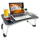 Lap Desk for Laptop Portable Bed Table with Cup Holder Up To 15.6" - Black - Brand New