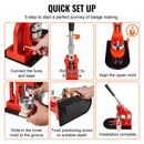 VEVOR BUTTON MAKER MACHINE, 25MM (1 INCH) BADGE PUNCH PRESS KIT - RED - Like New
