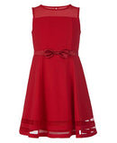 CALVIN KLEIN GIRLS' SLEEVELESS FIT AND FLARE PARTY DRESS, WOMEN 14, CHERRY - Brand New