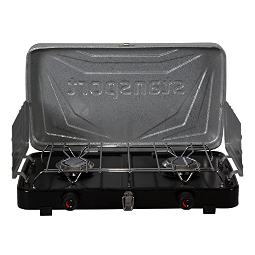 Stansport 2-Burner Propane Stove - Silver (203-05-95) - Black/Gray - Like New