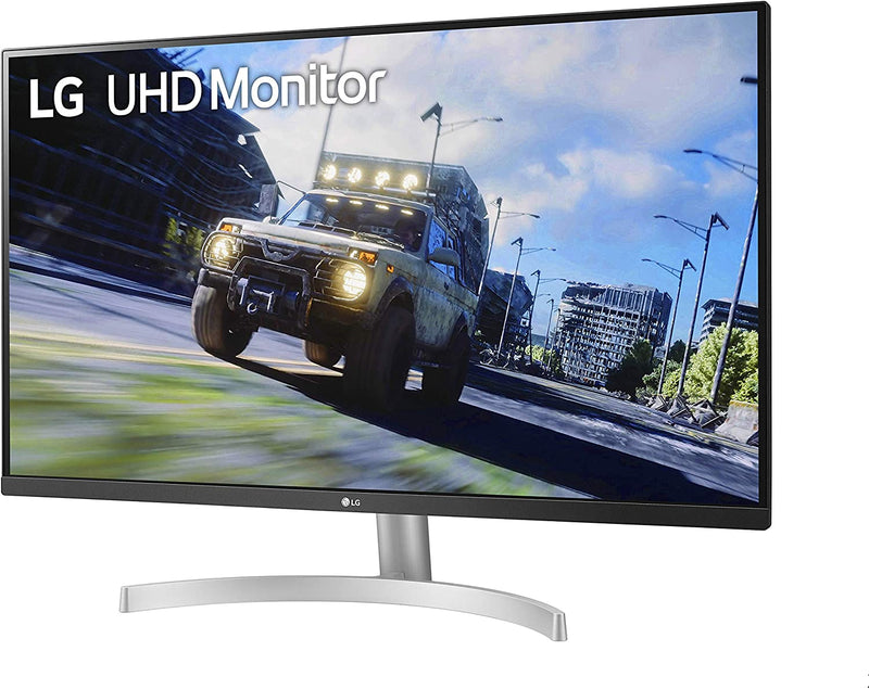 LG Monitor 32" UHD AMD FreeSync Built-in Speakers 32UN500-W - Silver/White Like New