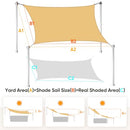 Quictent Sun Shade Sail with Hardware Kit 185GSM 26x20ft Sand B01EOMB67K - Like New
