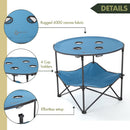 ARROWHEAD OUTDOOR 28” PORTABLE FOLDING TABLE 4 CUP HOLDERS - BLUE - Like New