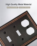 ZILLSEA METAL WALL PLATE 2 TOGGEL 1 DUPLEX SWITCH PLATES 3-GANG 1 PACK - BRONZE - Like New