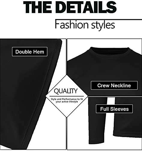 GALAXY BY HARVICE MEN'S LONG SLEEVE MOISTURE-WICKING PERFORMANCE CREW NECK TEE - Brand New