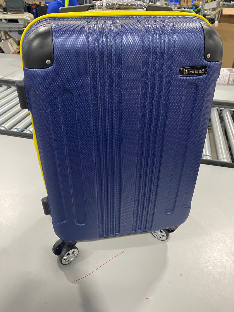 ROCKLAND LONDON HARDSIDE SPINNER WHEEL LUGGAGE, CARRY-ON 20" - NAVY/YELLOW - Brand New