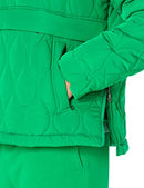 AMAZON ESSENTIALS ANORAK HOODED QUARTER-ZIP PUFFER COAT MEN XS GREEN - Brand New
