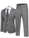 COOFANDY MEN'S 2 PIECE SUITS CLASSIC FIT 2 BUTTON DRESS SUITS - SIZE: 2XL - GRAY - Like New