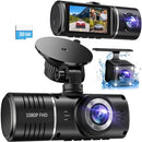 SUVCON DASH CAM FRONT AND REAR, 1080P DASH CAMERA FOR CARS, LOOP RECORDING - Like New