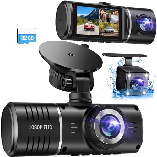 SUVCON DASH CAM FRONT AND REAR, 1080P DASH CAMERA FOR CARS, LOOP RECORDING - Like New