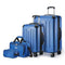 Amazon Basics 4-Piece Luggage Set, Including Two Hardside Suitcases - Navy Blue - Like New