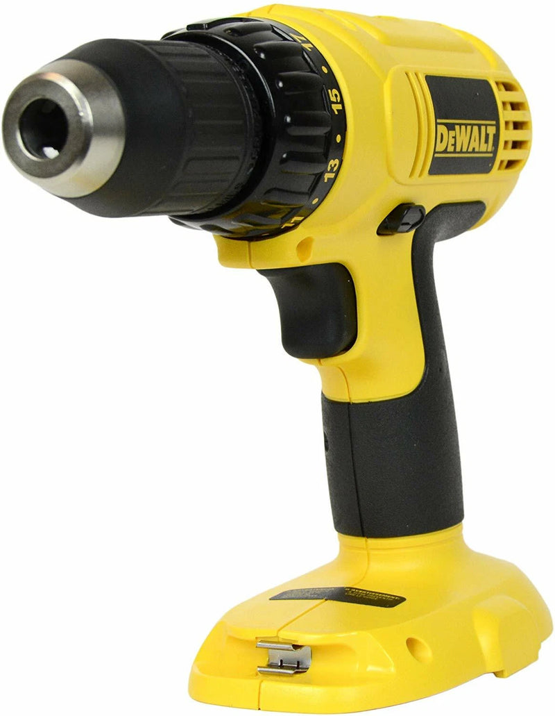DEWALT 18 VOLT 1/2" VSR CORDLESS DRILL DRIVER BARE TOOL BATTERY CHARGER - YELLOW - Like New